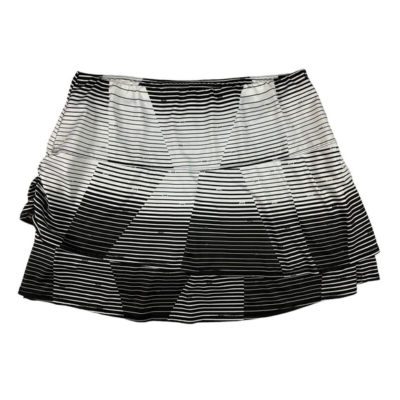 Lucky in Love Pants - Lucky In Love Black & White Abstract Stripe Love Print Athletic Skort Size XL